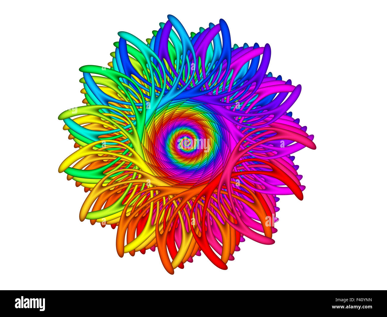 Bel arc-en-ciel spirale psychédélique Spirograph Élément Motif Design Banque D'Images