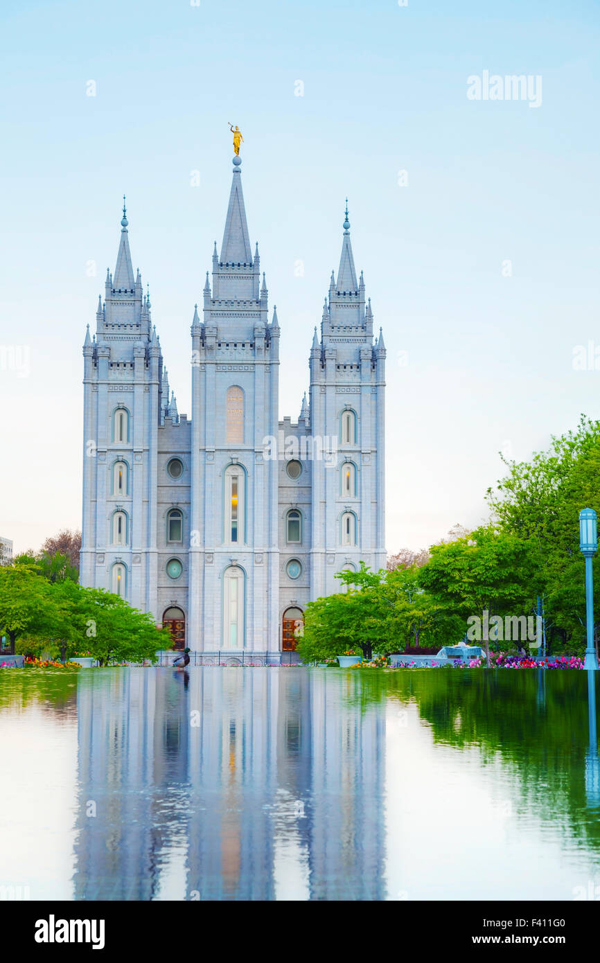 Temple des Mormons à Salt Lake City, UT Banque D'Images