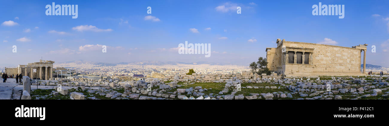 Vue d'Athènes depuis l'Acropole, Grèce Banque D'Images