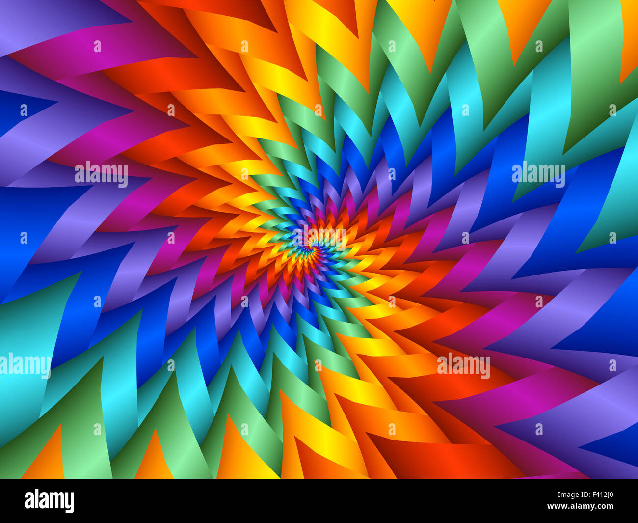 Belle fractale spirale psychédélique rainbow Background Banque D'Images