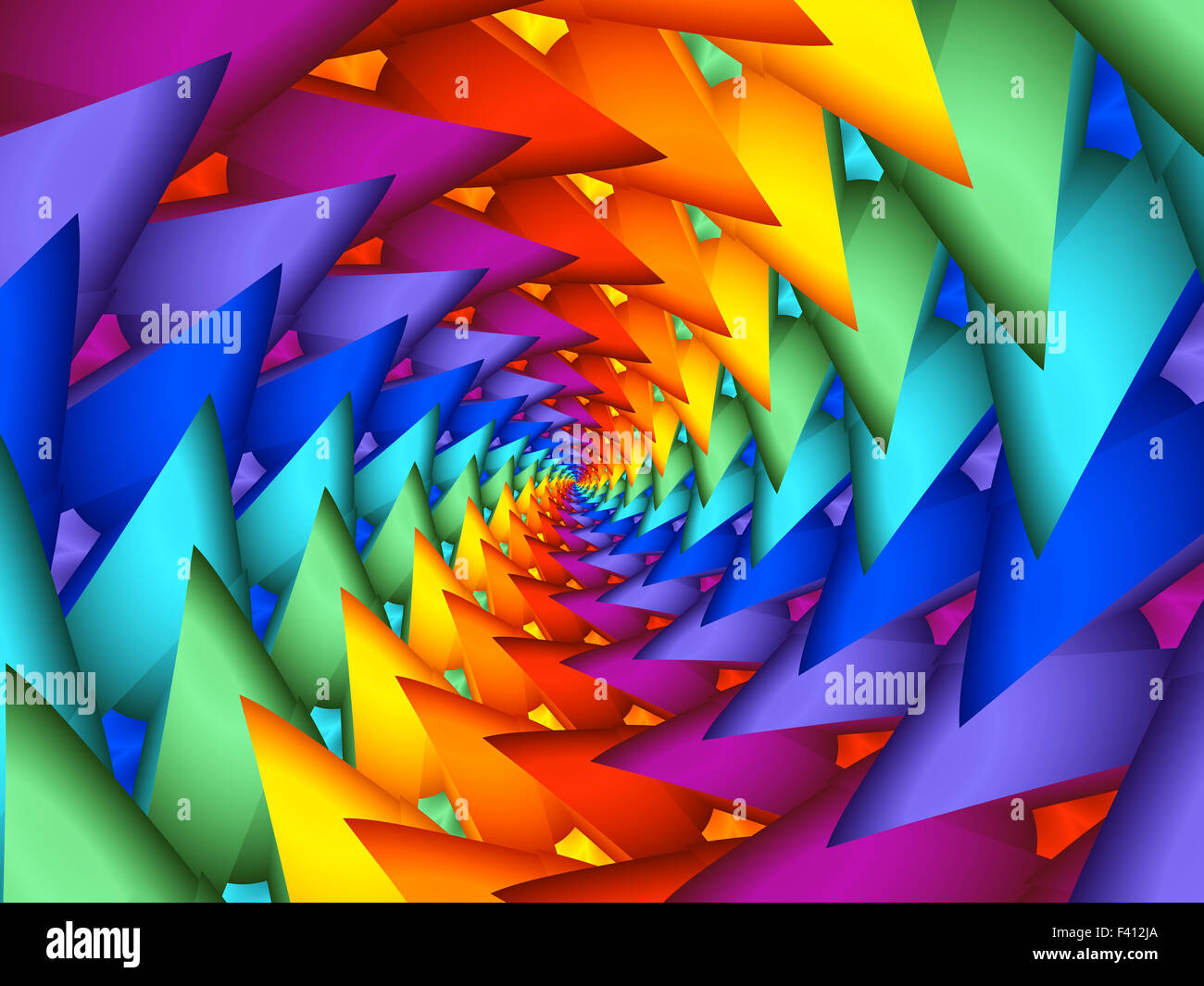 Belle fractale spirale psychédélique rainbow Background Banque D'Images