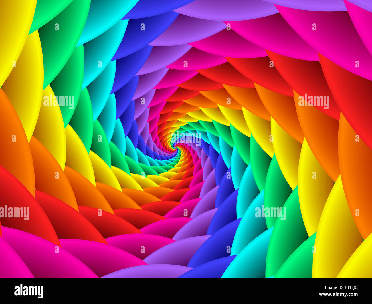 Belle fractale spirale psychédélique rainbow Background Banque D'Images