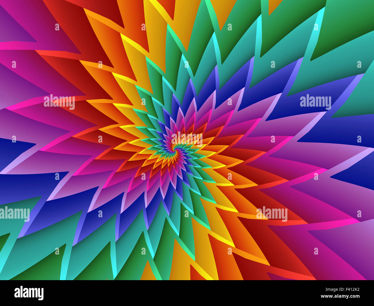 Belle fractale spirale psychédélique rainbow Background Banque D'Images