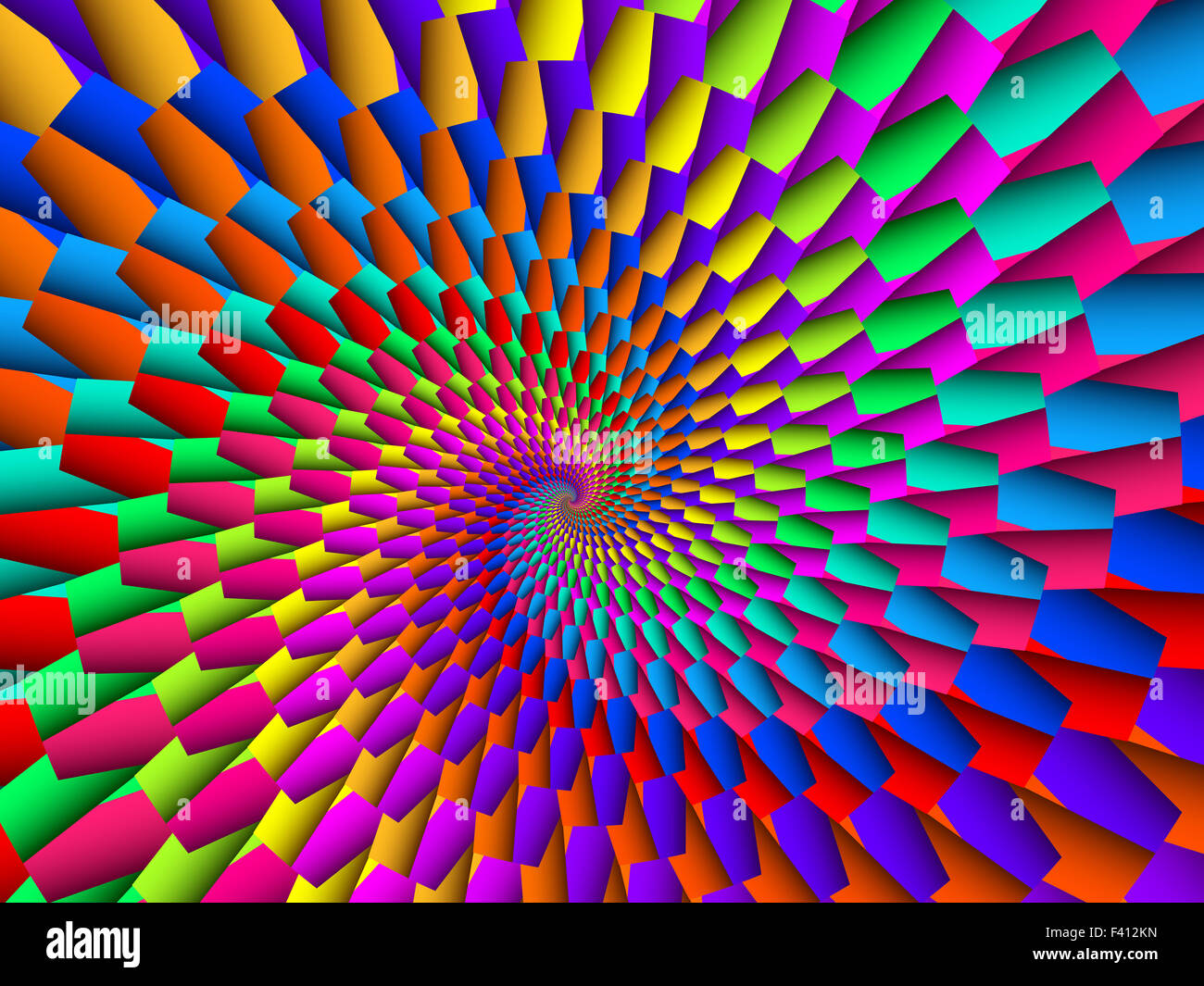 Belle fractale spirale psychédélique rainbow Background Banque D'Images