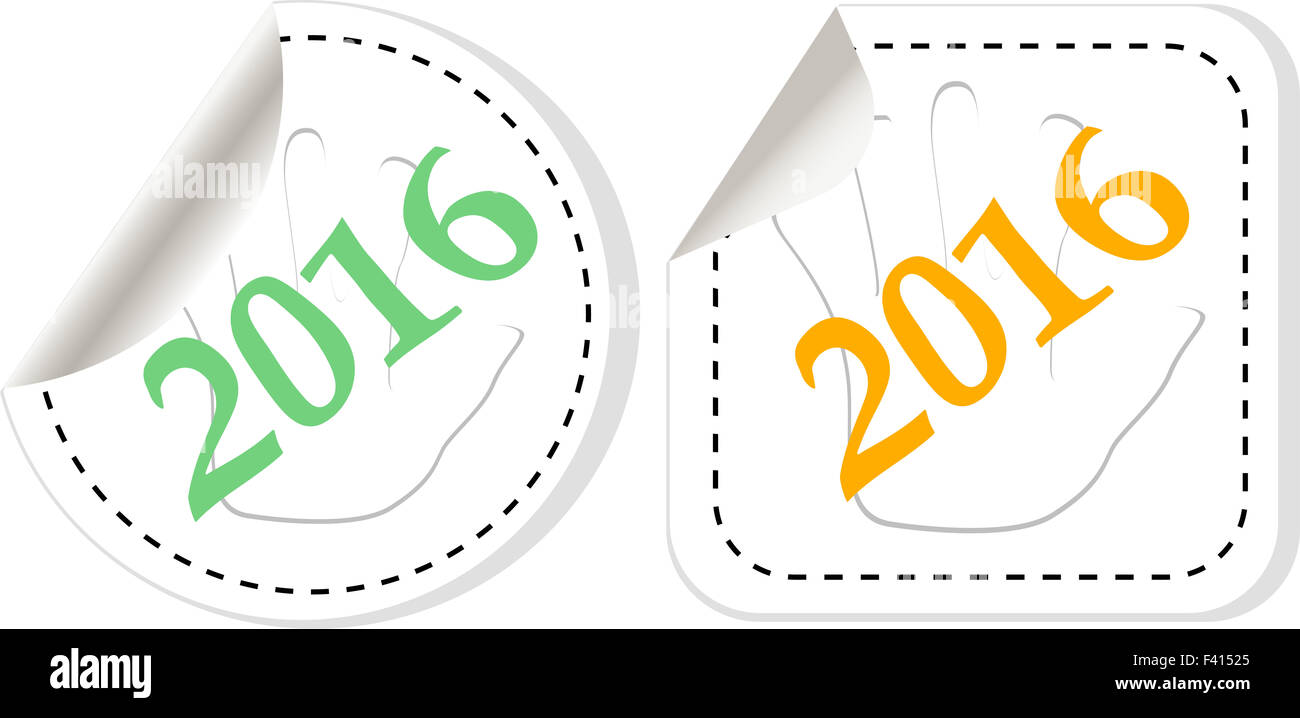 Nouvelle année 2016 nouvelle icône symbole violet ans original design moderne pour web et mobile app sur fond blanc avec la réflexion Banque D'Images