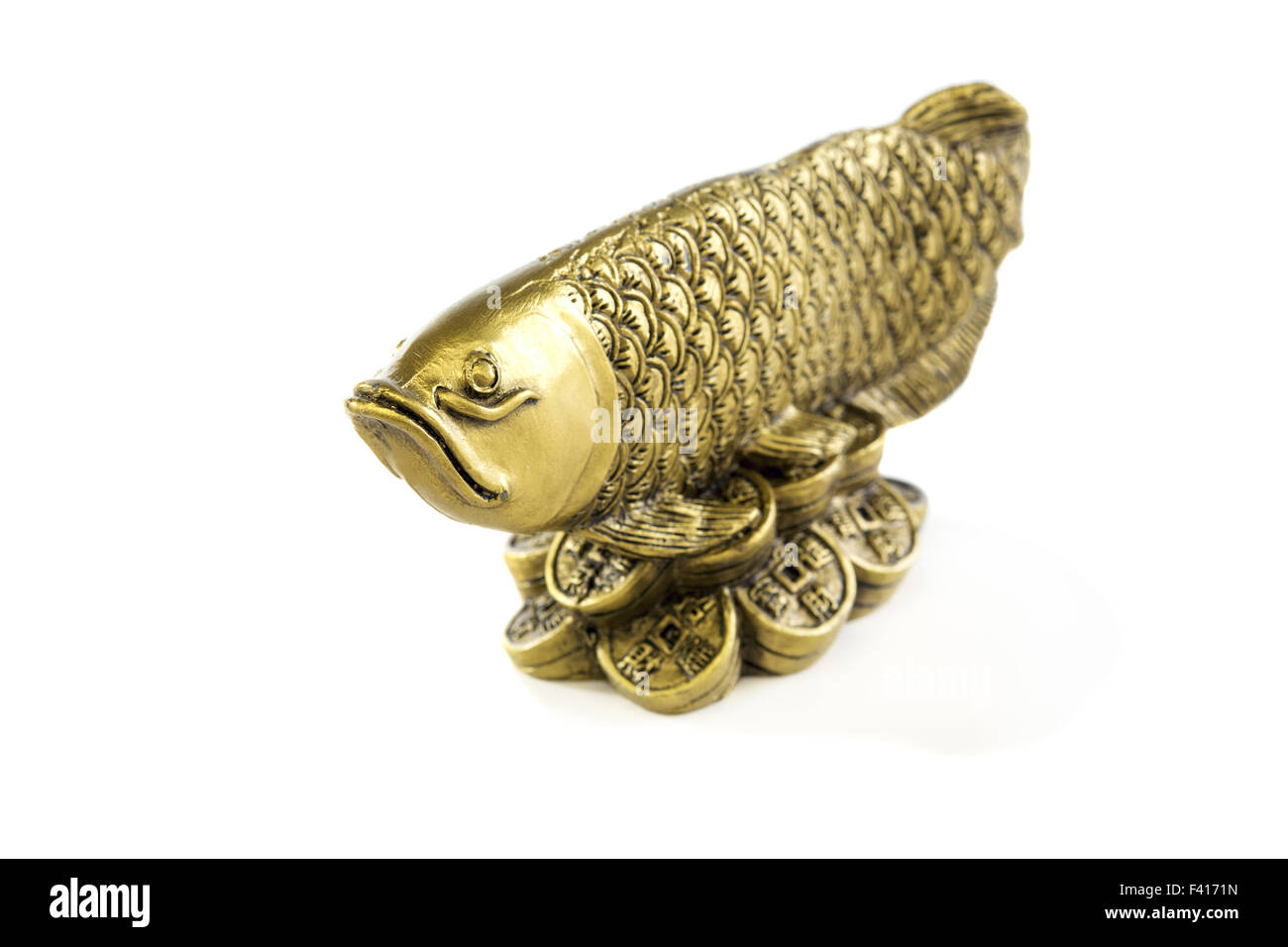 Gold fish-dragon. Banque D'Images