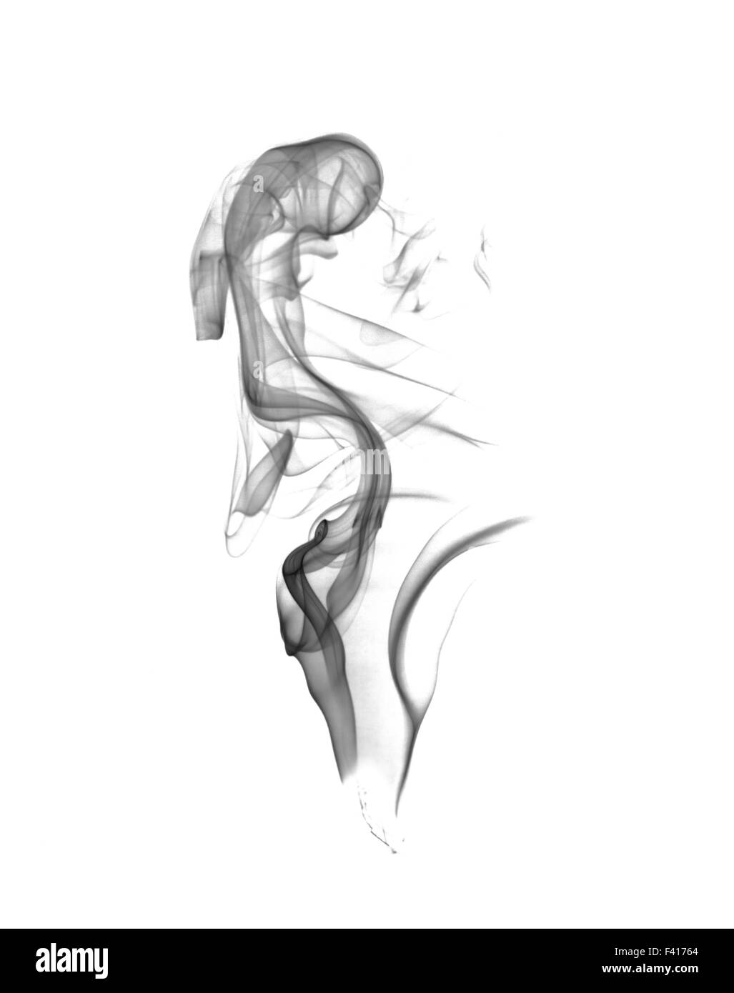 Résumé de fumée noire sur fond clair Banque D'Images