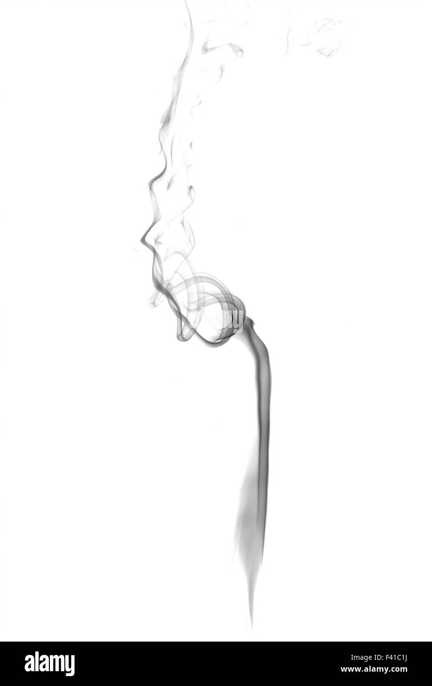 Résumé de fumée noire sur fond clair Banque D'Images