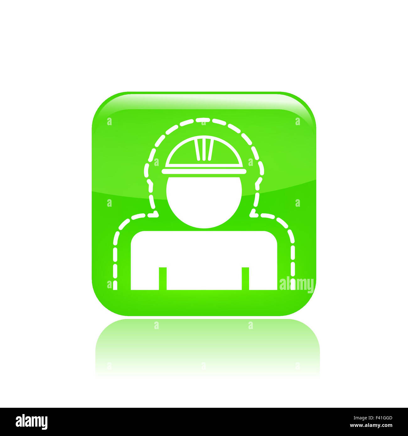 Vector illustration de l'icône de la protection des travailleurs Banque D'Images