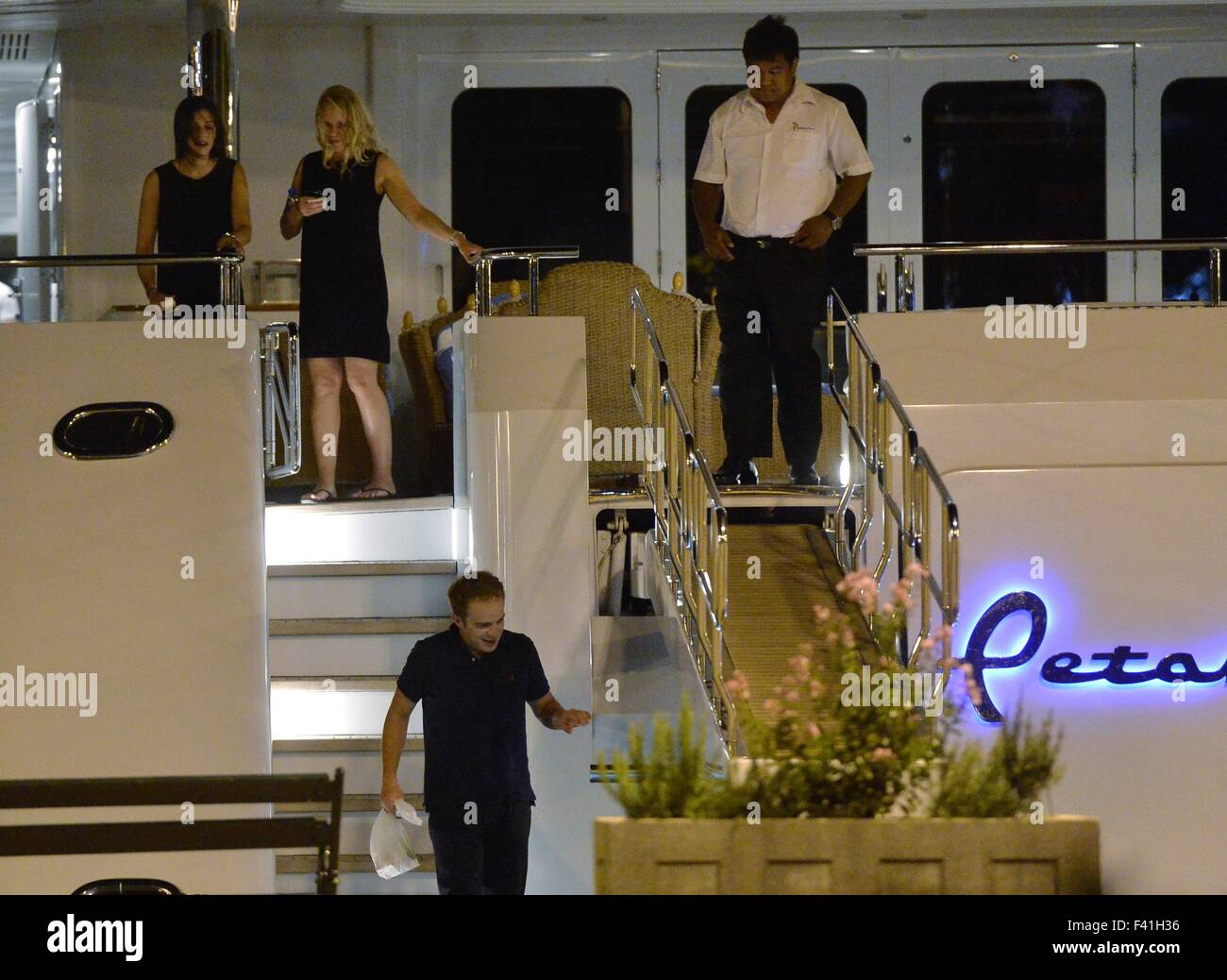 Bernie Ecclestone 'location' Petara ancré dans le port de Gruz, à Dubrovnik. Le bateau yacht de luxe est de 60 mètres de long et est nommé d'après ses filles Petra et Tamara. Doté d''atmosphère : où : Dubrovnik, Croatie Quand : 12 août 2015 C Banque D'Images