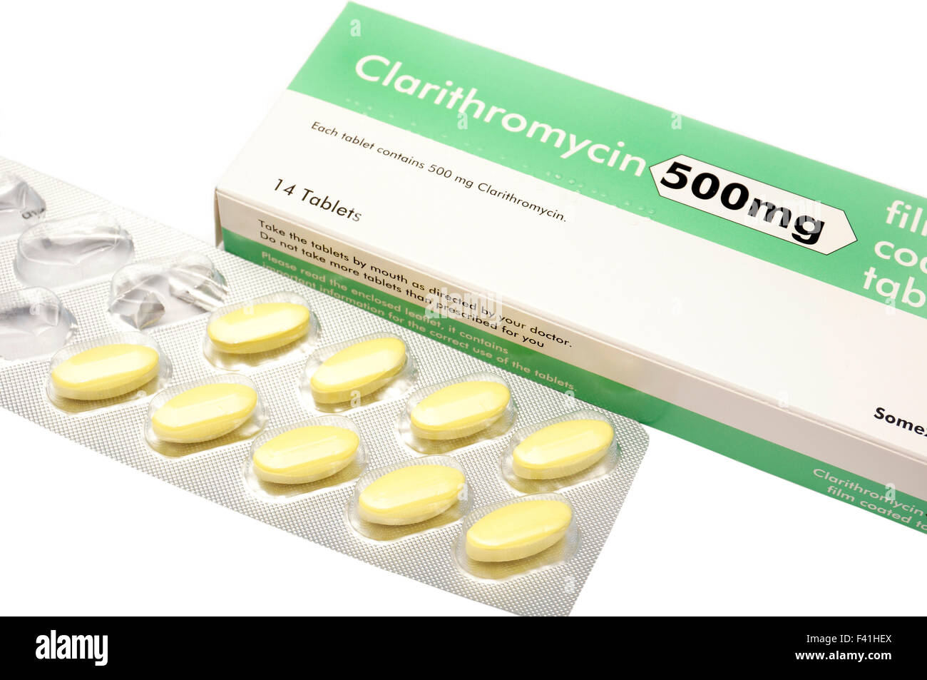 Clarithromycin comprimés d'antibiotiques appartenant à un groupe de médicaments connus sous le nom de macrolides Banque D'Images