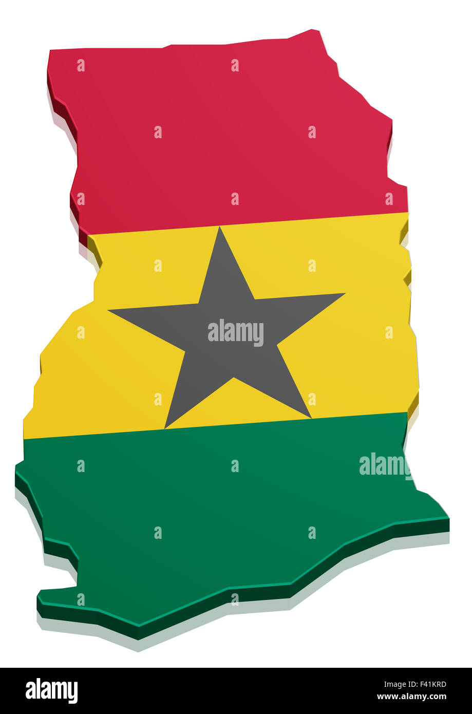 Carte Ghana Banque D'Images