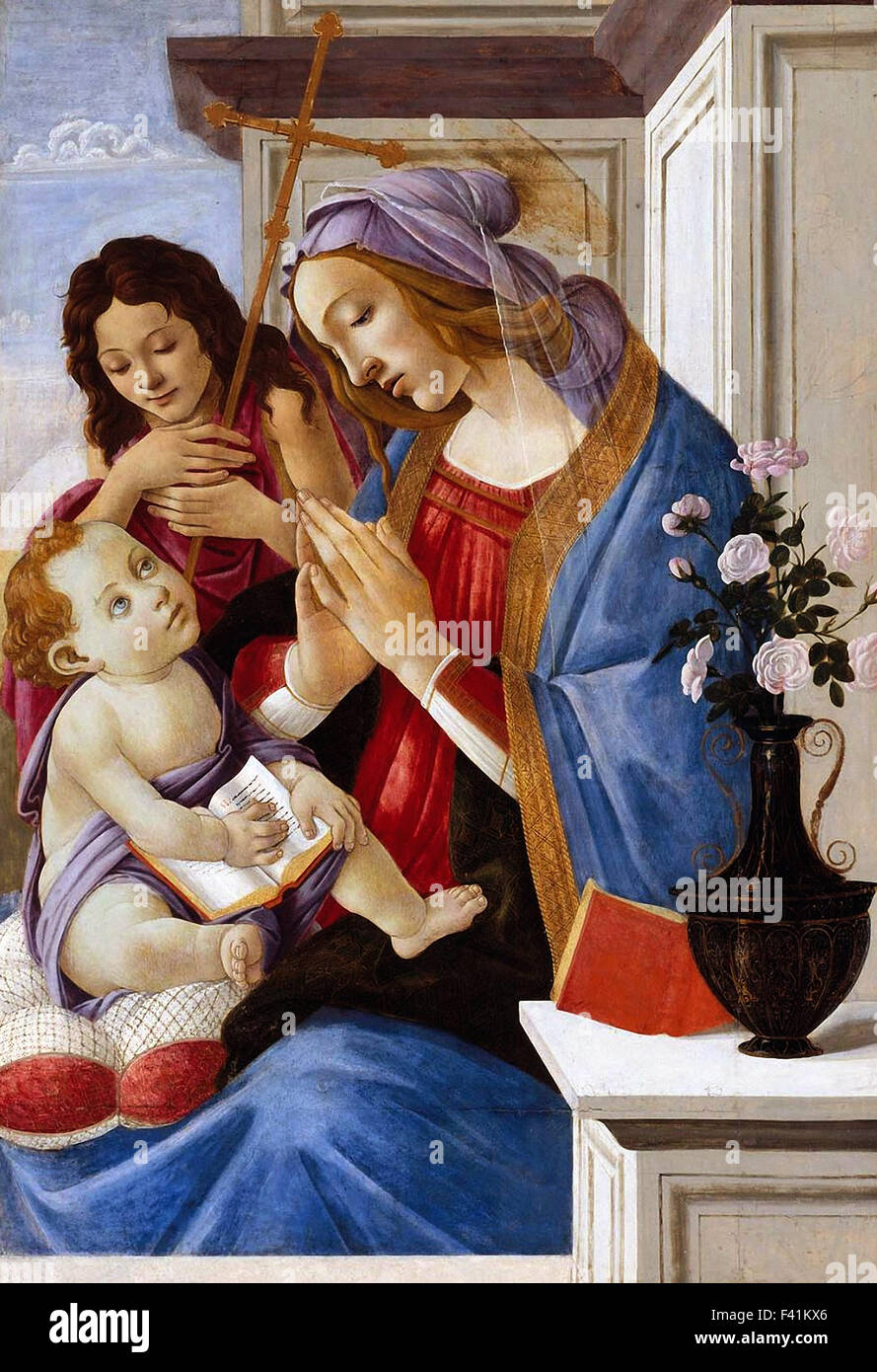 Sandro Botticelli - Vierge à l'enfant avec Saint Jean Baptiste Banque D'Images