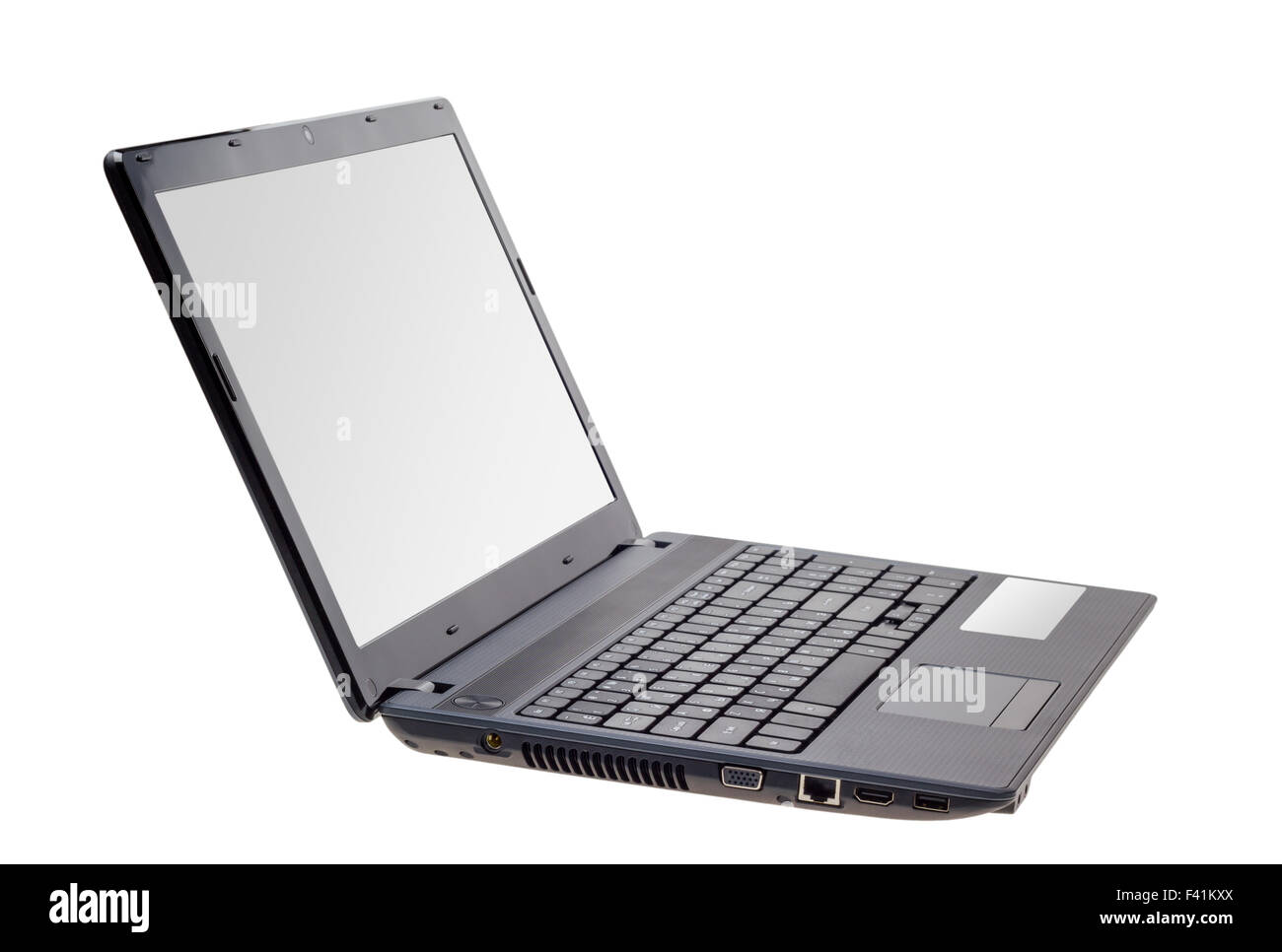 Ordinateur portable moderne isolé sur fond blanc Banque D'Images
