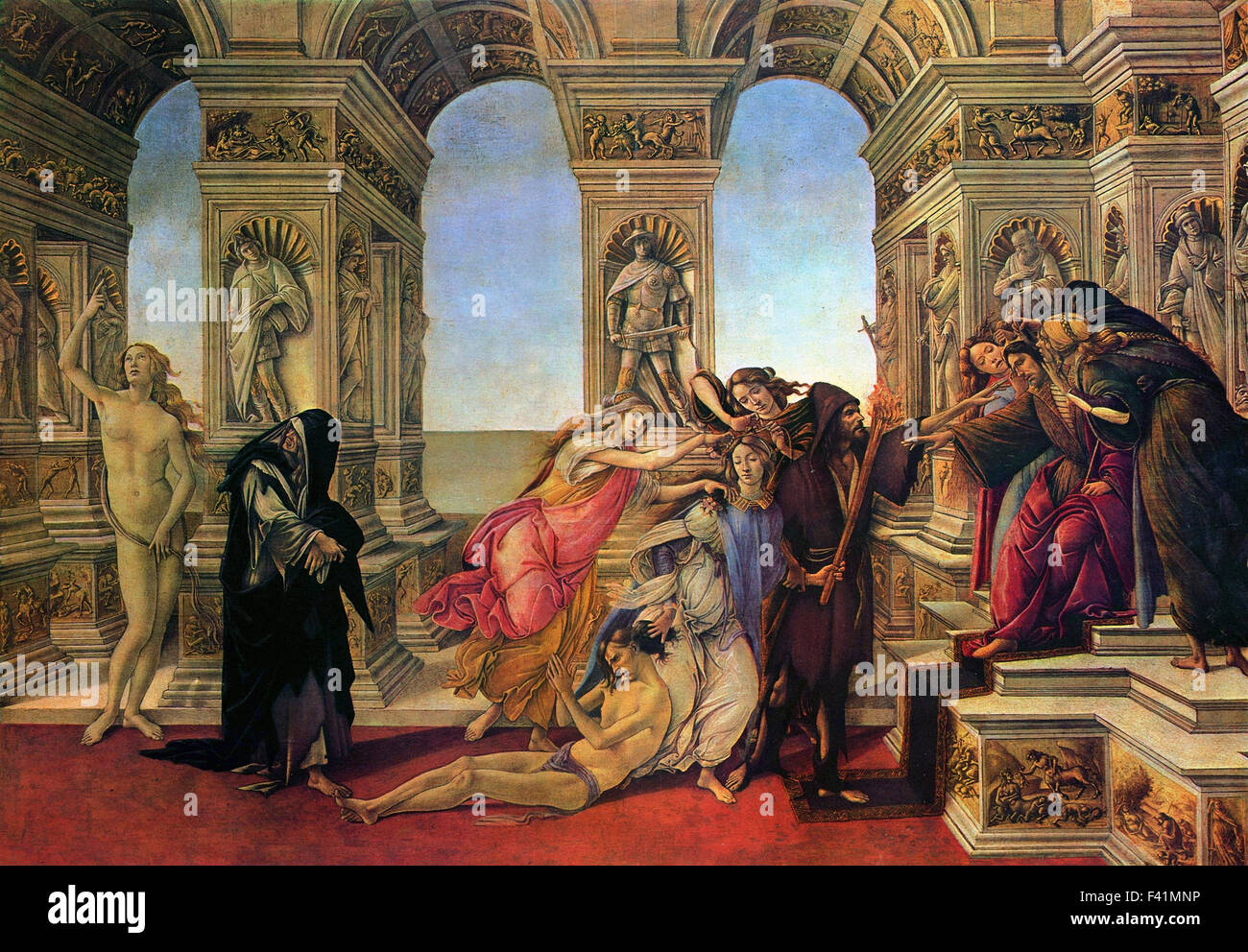 Sandro Botticelli - la calomnie Banque D'Images