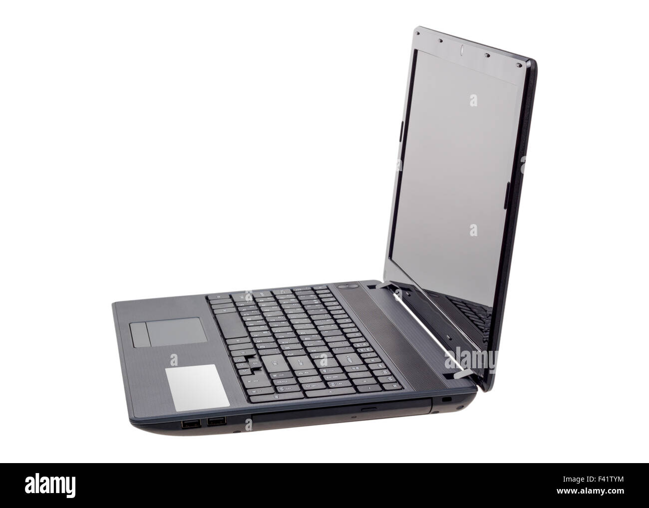Ordinateur portable moderne isolé sur fond blanc Banque D'Images