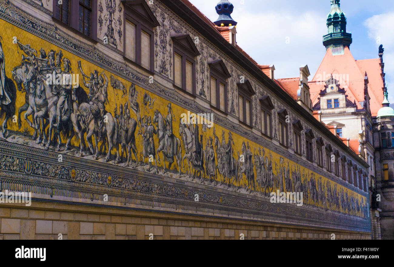 Dresde, Allemagne,Procession des Princes-mural Banque D'Images