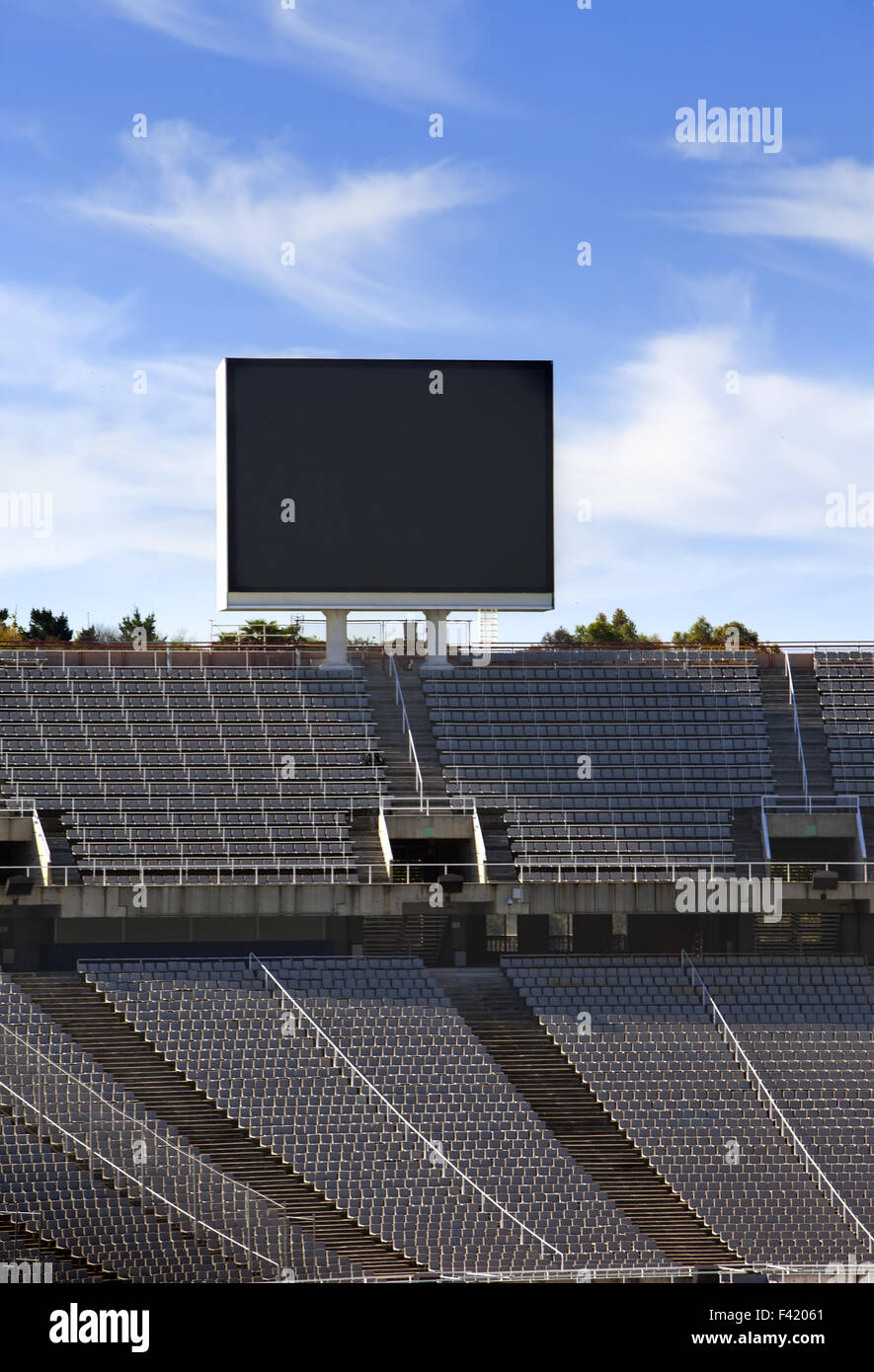 Tribunes vides sur le Stade Olympique de Barcelone Banque D'Images