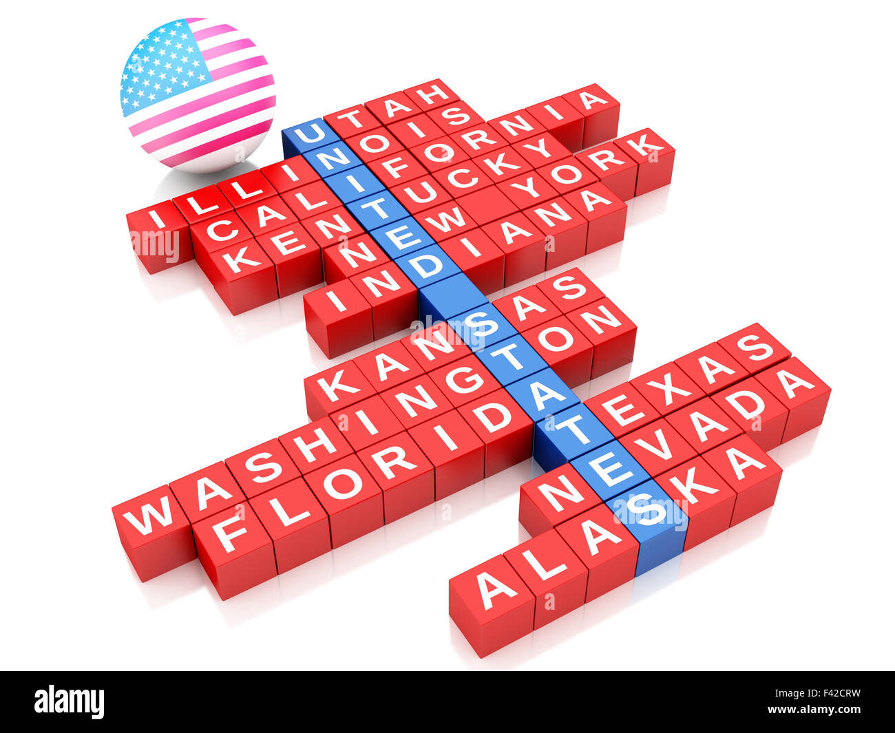 Pays États-Unis 3d concept. Crossword Banque D'Images