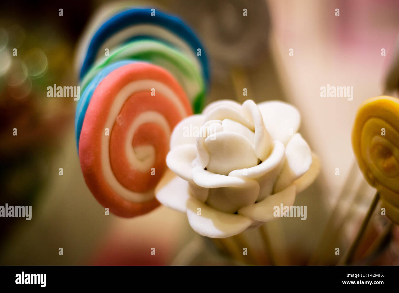 Lollipop et fleurs Banque D'Images