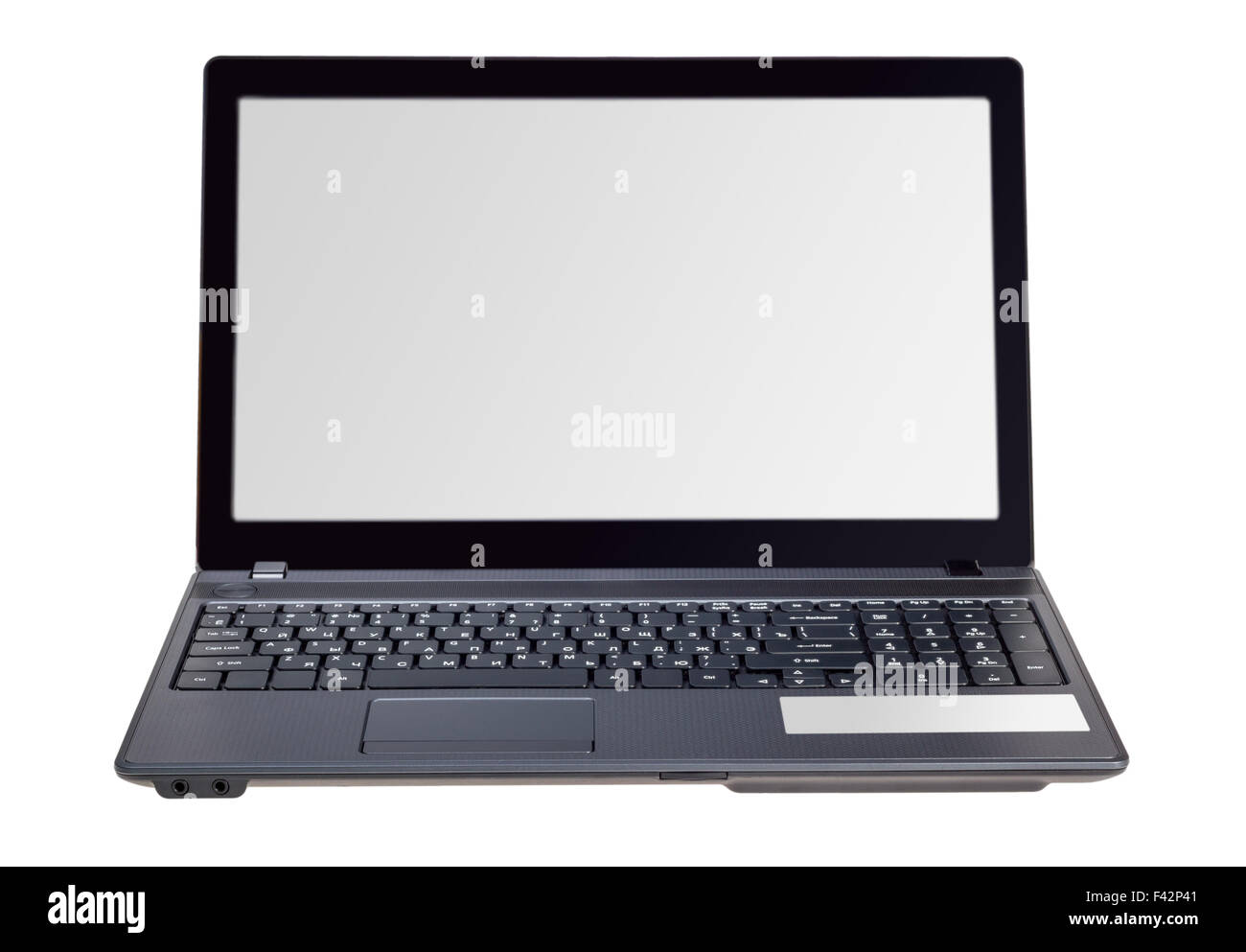 Ordinateur portable moderne isolé sur fond blanc Banque D'Images