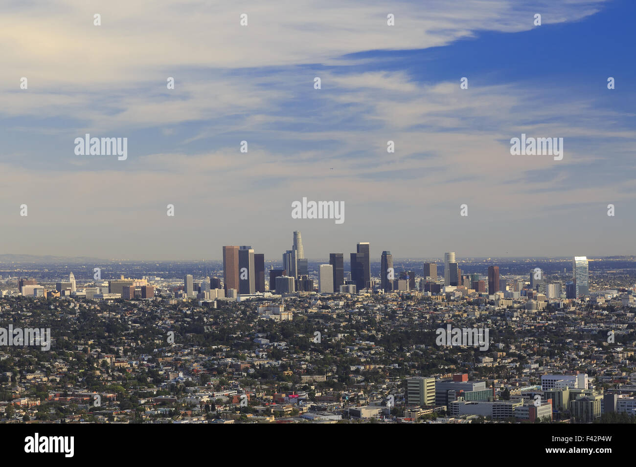 Le centre-ville de Los Angeles, bird's eye view Banque D'Images