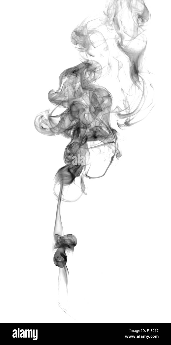 Résumé de fumée noire sur fond clair Banque D'Images