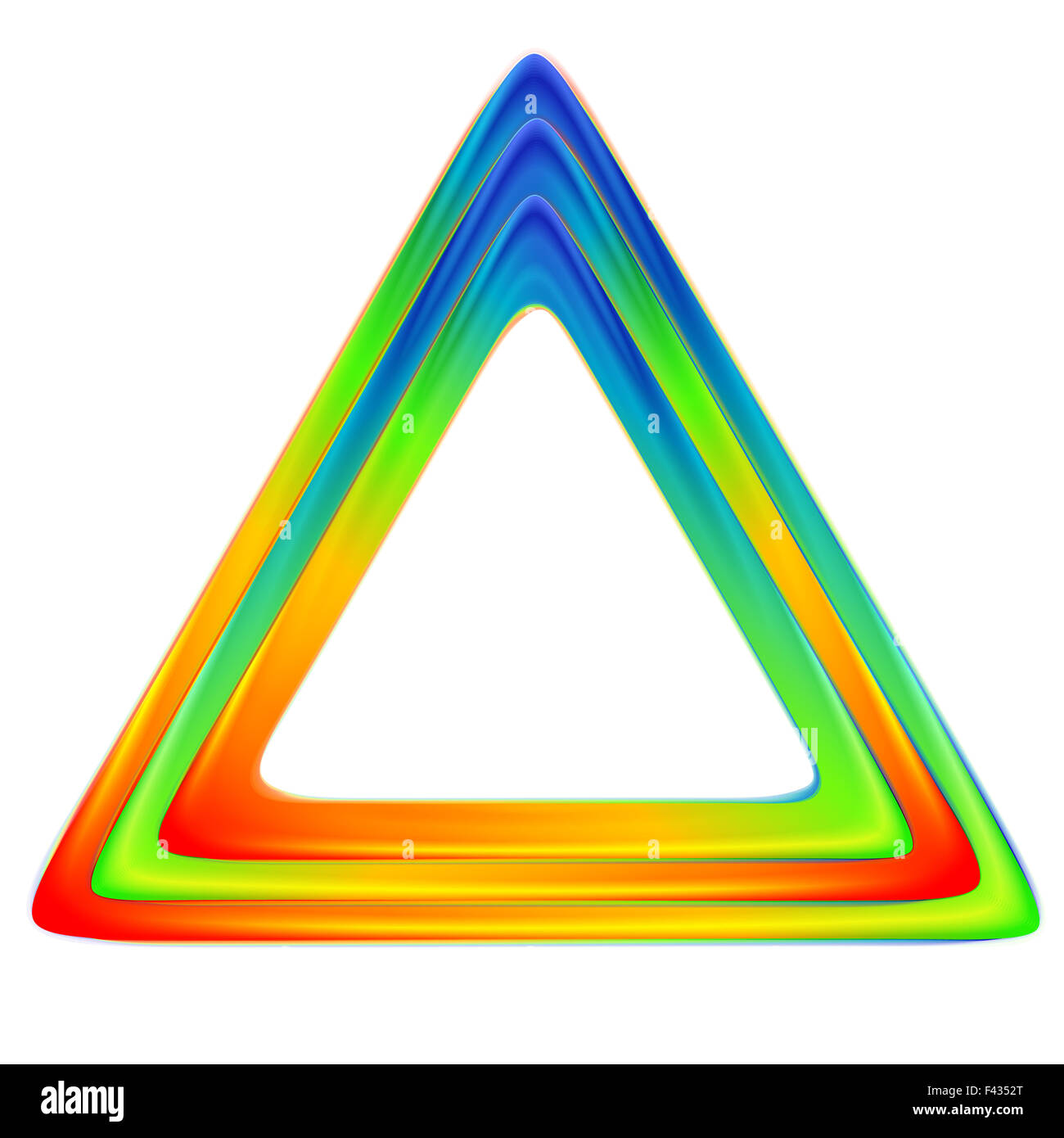 Logo triangle lumineux. Couleurs arc-en-ciel Banque D'Images