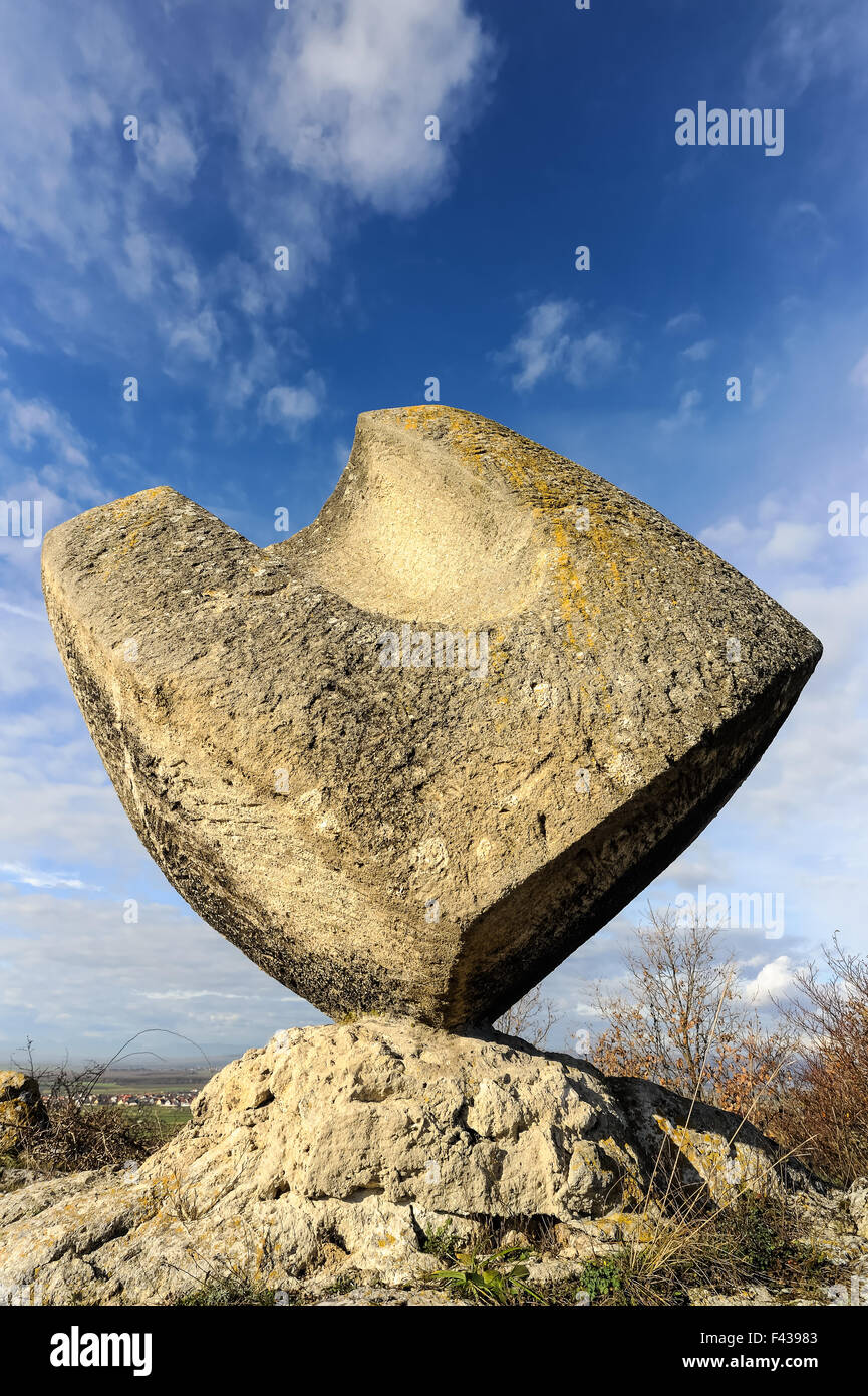 Sculpture en pierre de Cube Banque D'Images