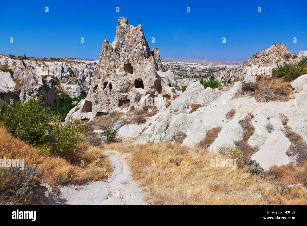 Cité troglodytique en Cappadoce Turquie Banque D'Images