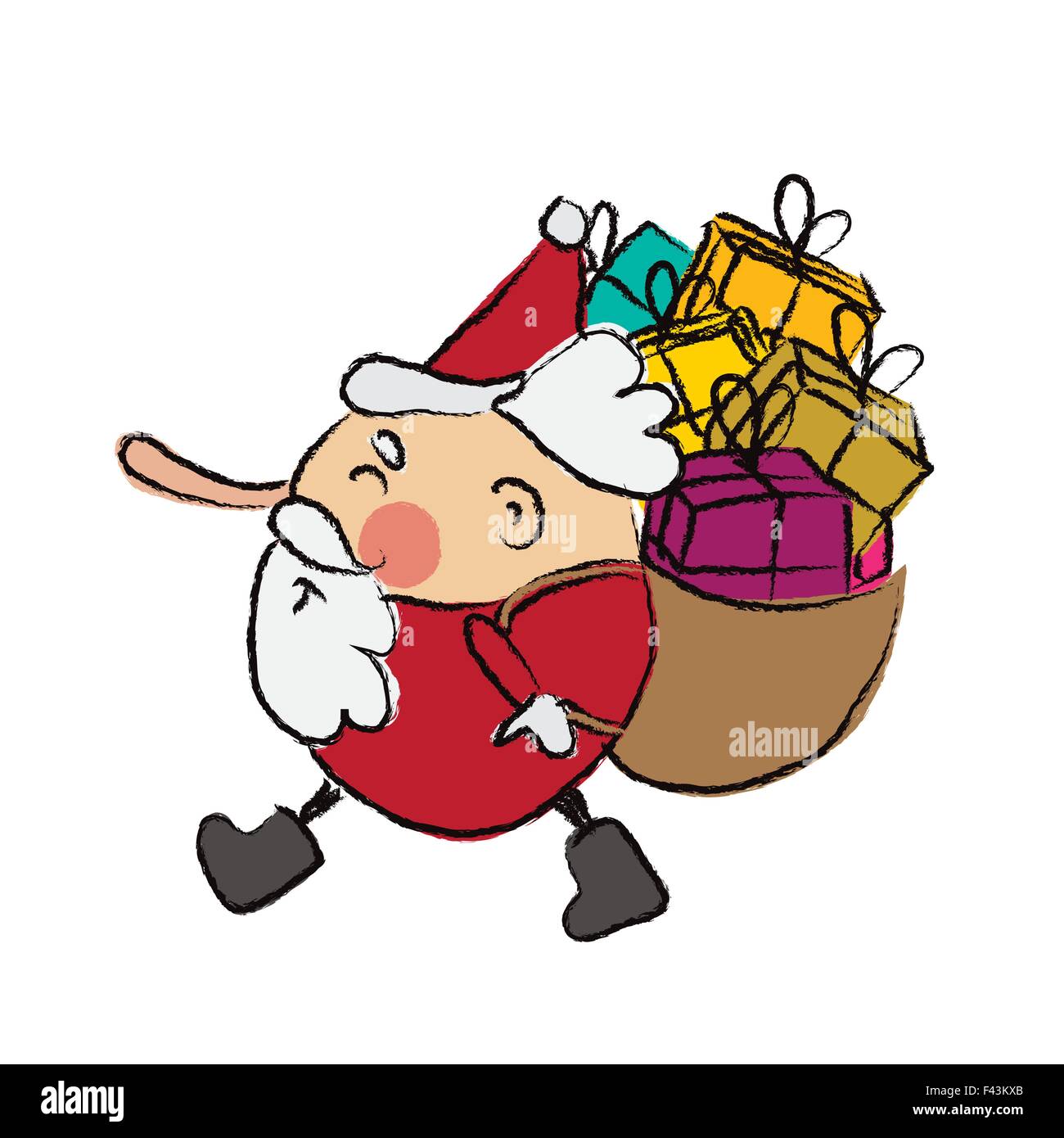 Santa heureux cartoon Illustration de Vecteur