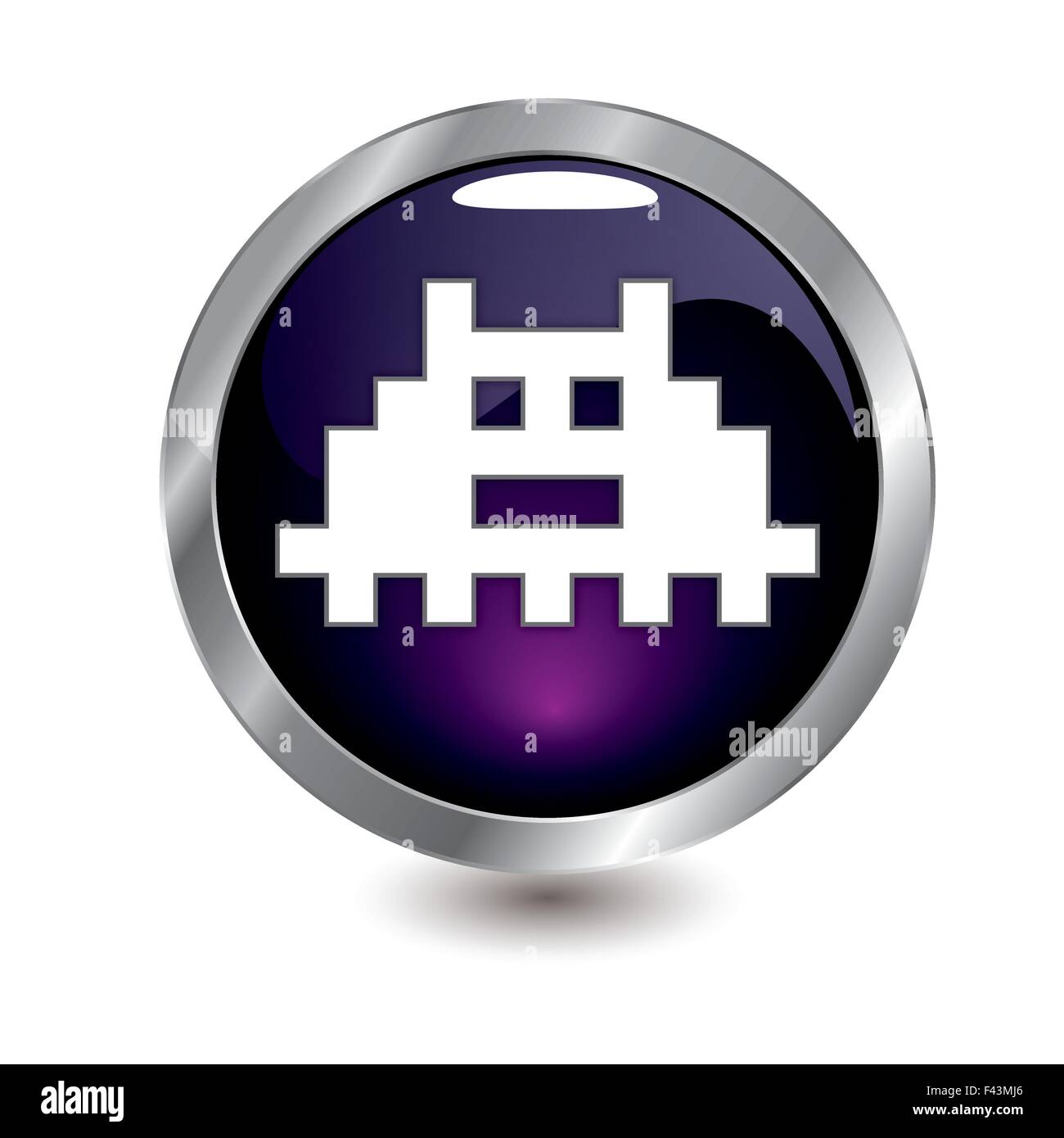 L'icône rétro violet monster Illustration de Vecteur