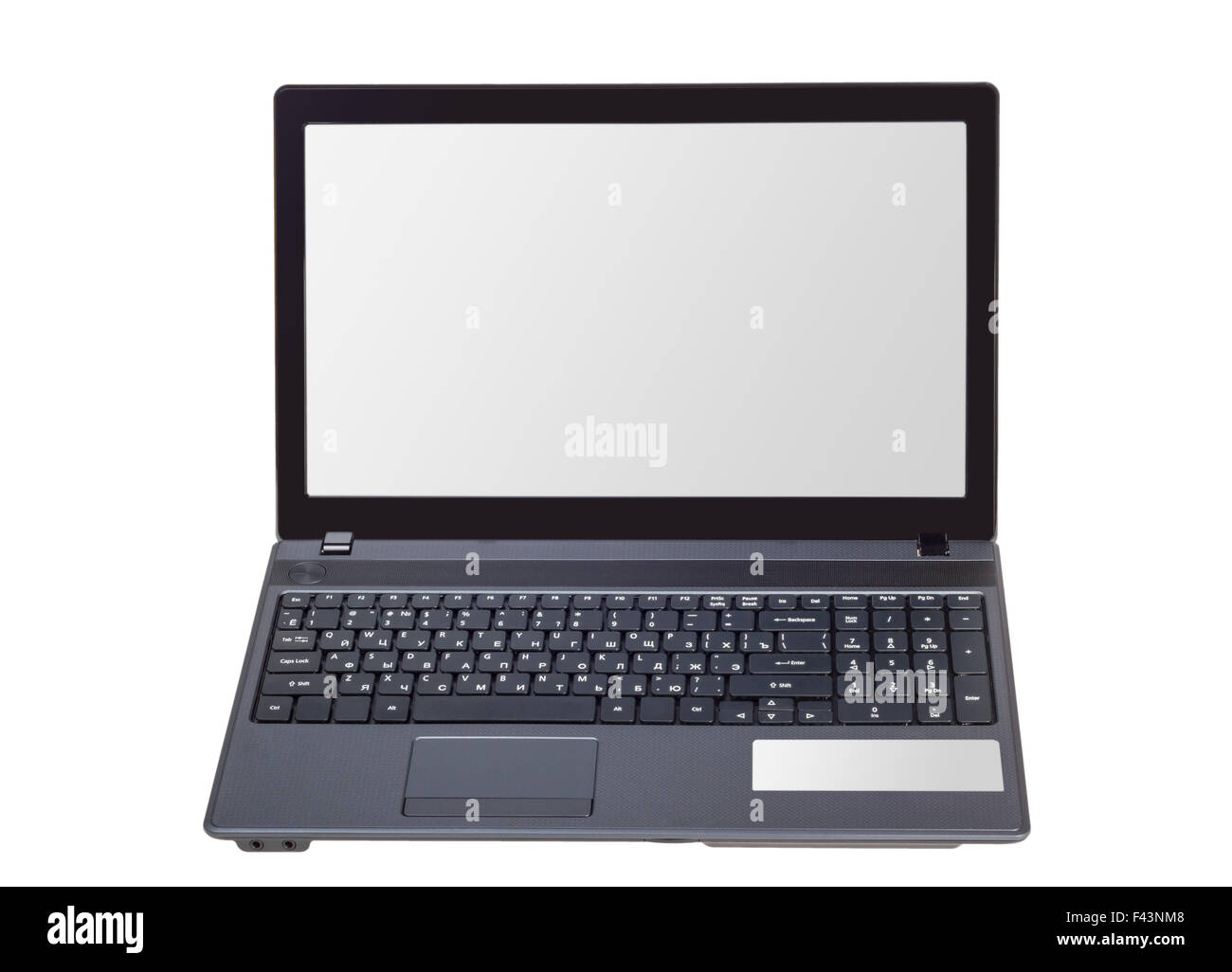 Ordinateur portable moderne isolé sur fond blanc Banque D'Images