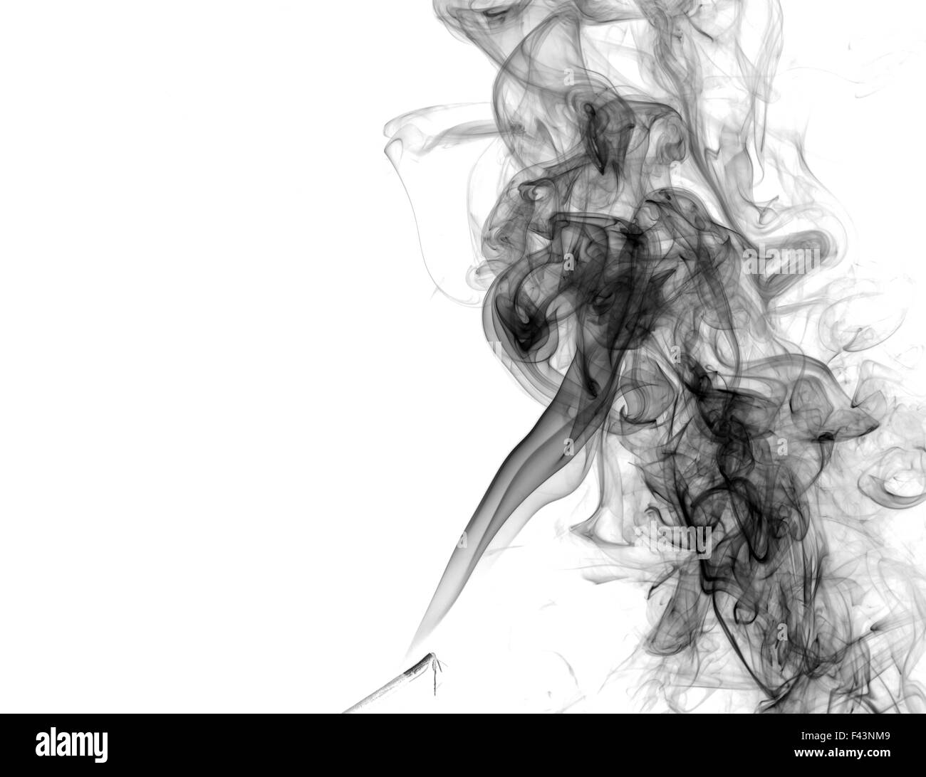 Résumé de fumée noire sur fond clair Banque D'Images