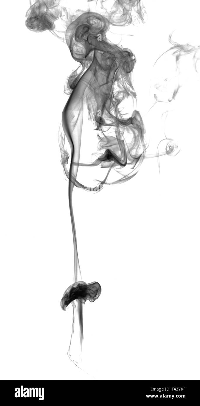 Résumé de fumée noire sur fond clair Banque D'Images