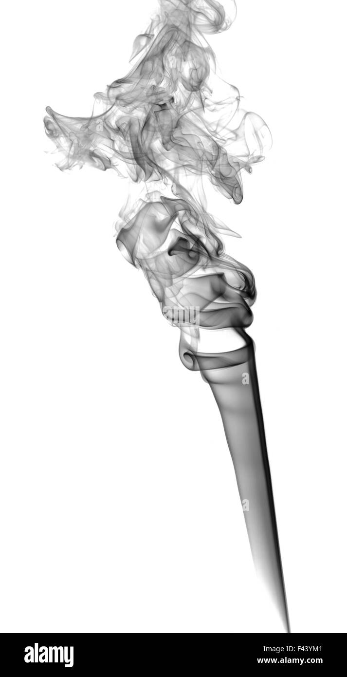 Résumé de fumée noire sur fond clair Banque D'Images