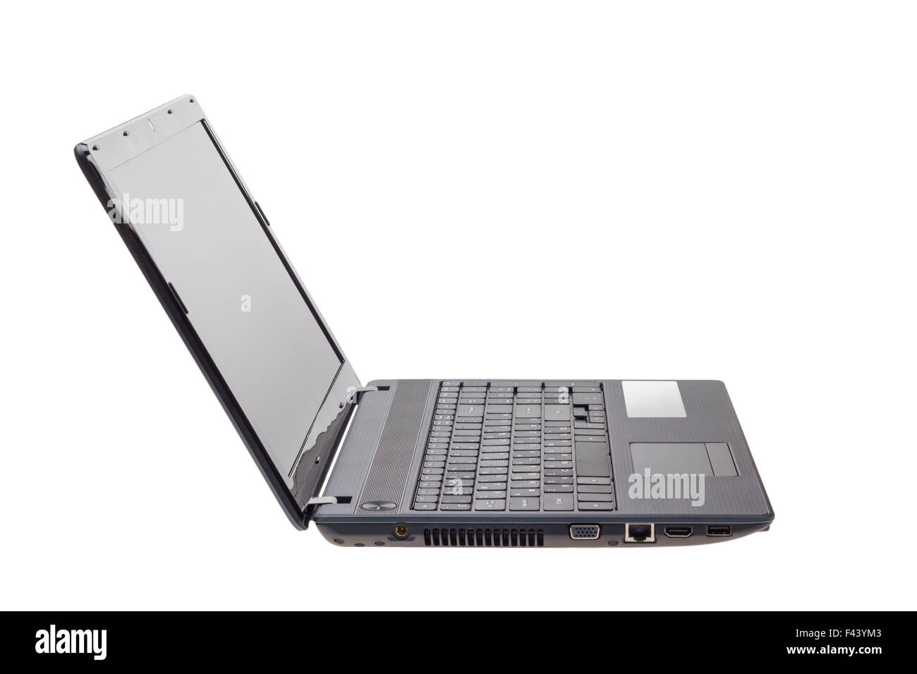 Ordinateur portable moderne isolé sur fond blanc Banque D'Images