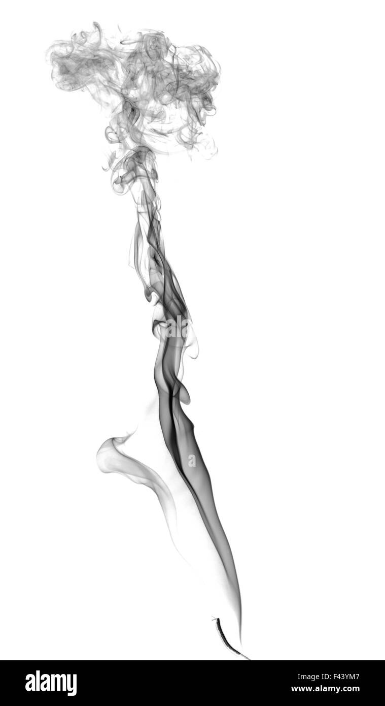 Résumé de fumée noire sur fond clair Banque D'Images