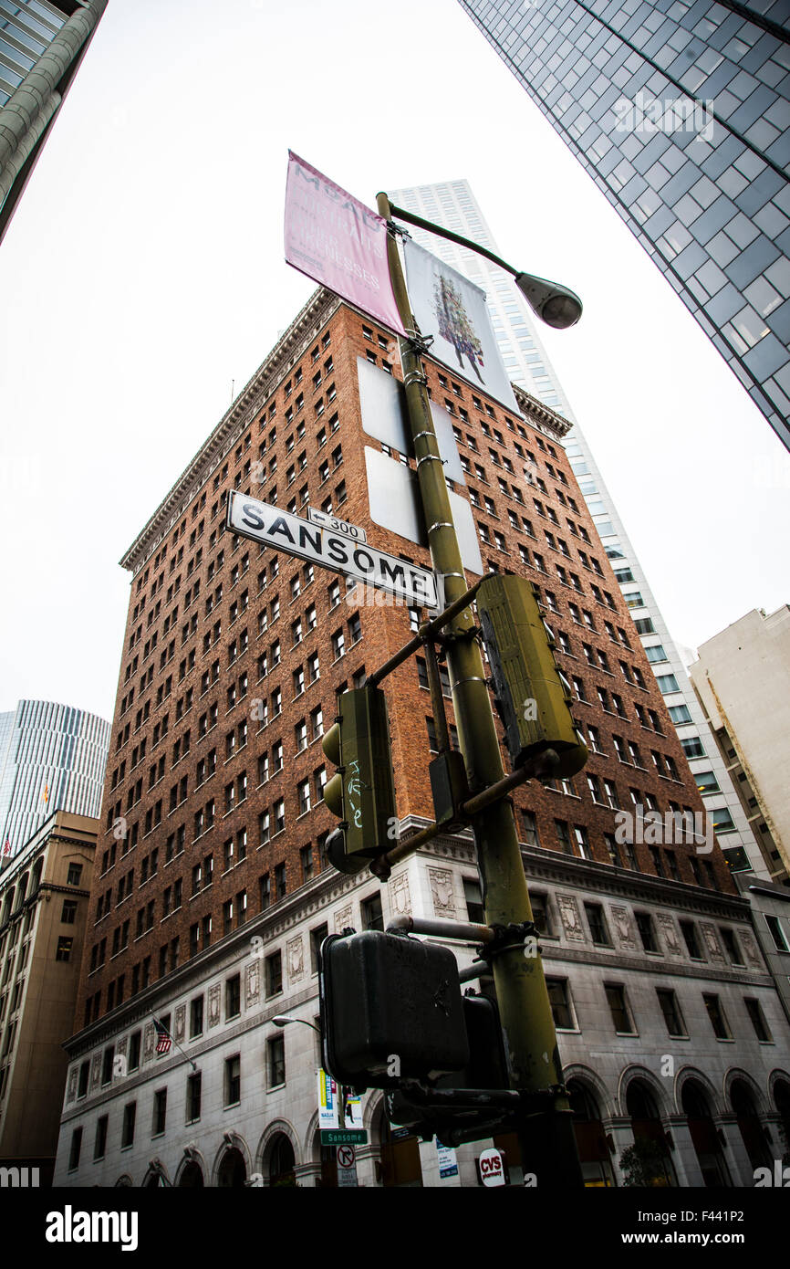 Ancien immeuble de bureaux à Sansome street. San Francisco, Californie Banque D'Images