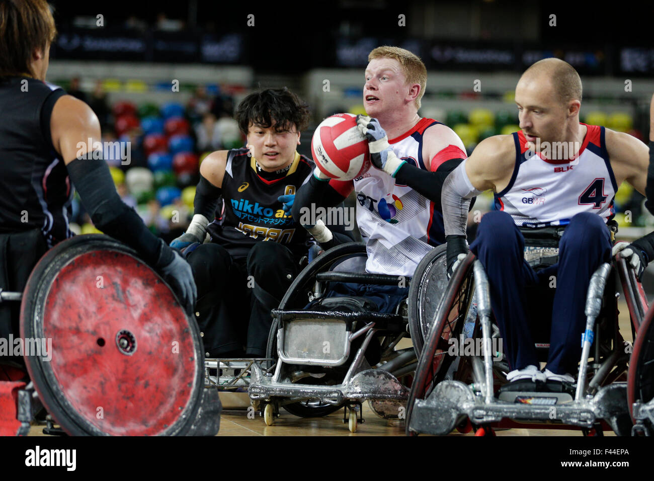 Le Copperbox, Londres, Royaume-Uni. 14Th Oct, 2015. BT World Wheelchair Rugby Challenge 2015. Le Japon et la Grande-Bretagne. Great Britain's Jim Roberts en action : Action Crédit Plus Sport/Alamy Live News Banque D'Images