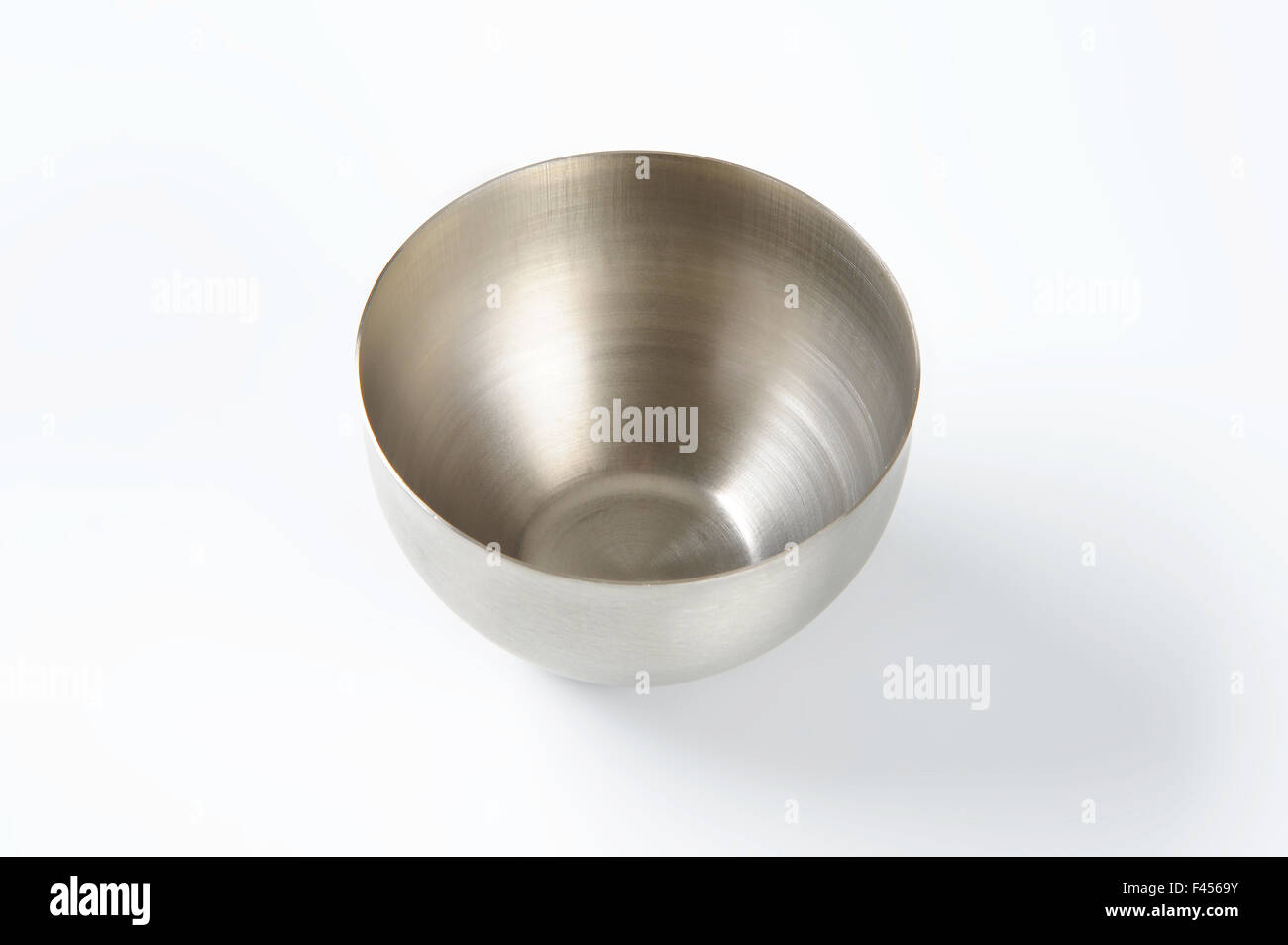 Deep Silver bowl on white background Banque D'Images