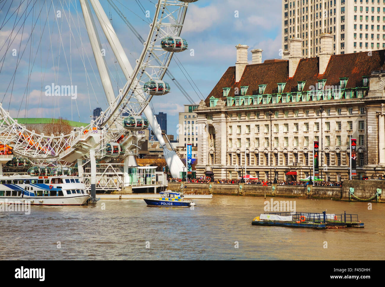 La grande roue London Eye à Londres, Royaume-Uni Banque D'Images