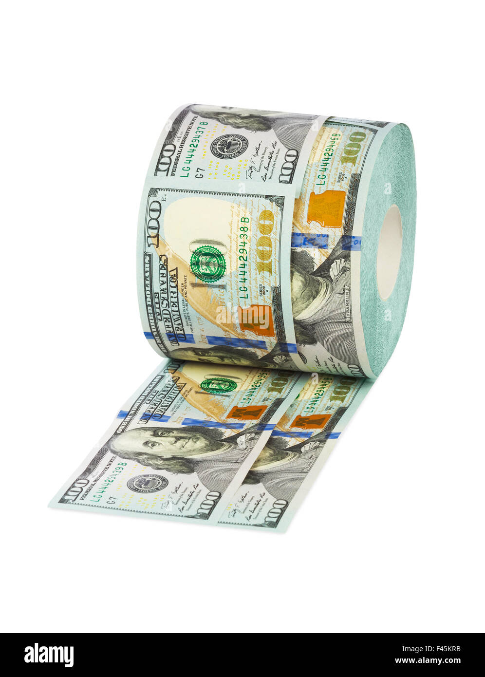 Rouleau de papier toilette dollars Banque D'Images