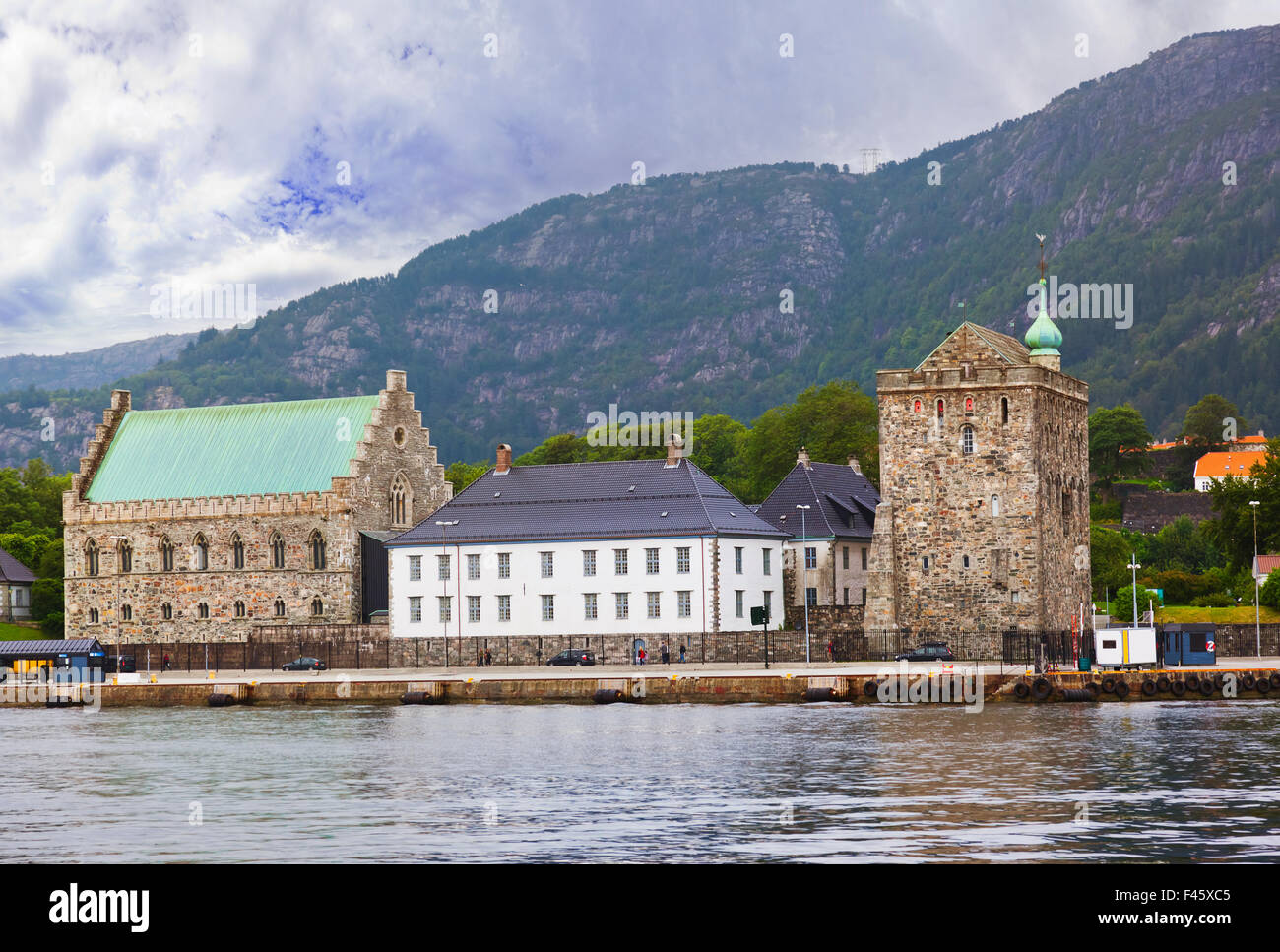 Ancienne forteresse dans Bergen Norvège Banque D'Images