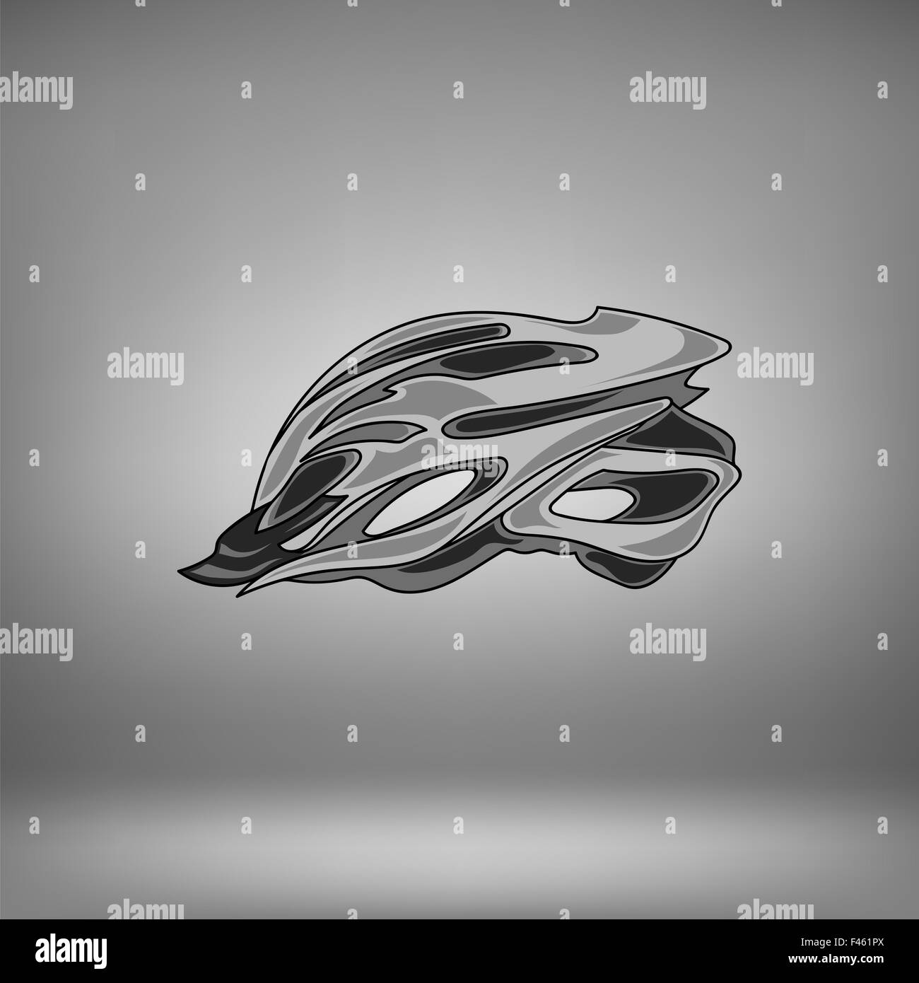 Casque de vélo gris Banque D'Images