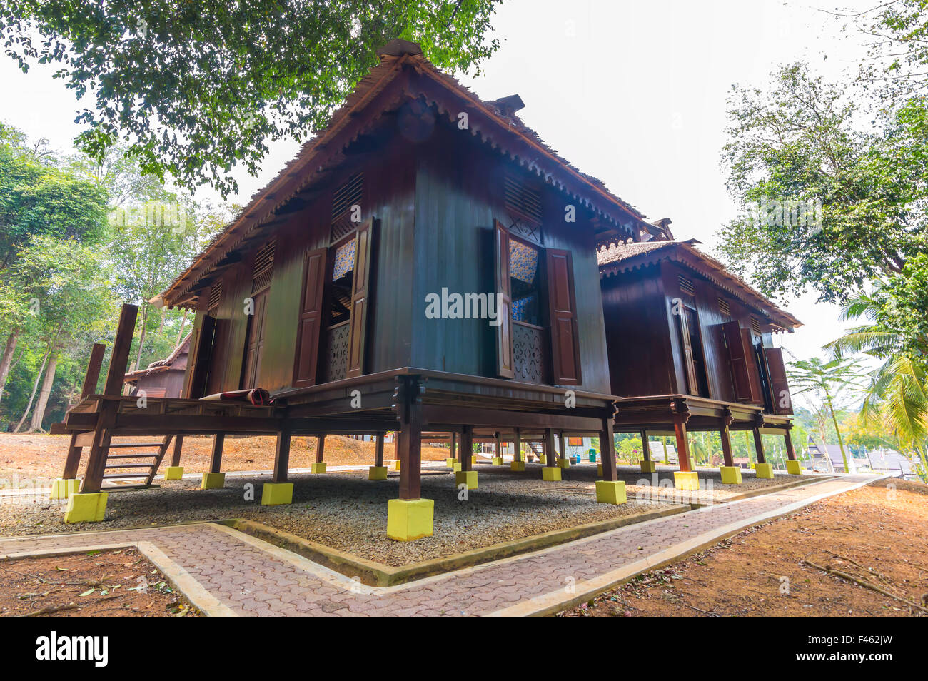 Maison traditionnelle en bois en Malaisie Banque D'Images