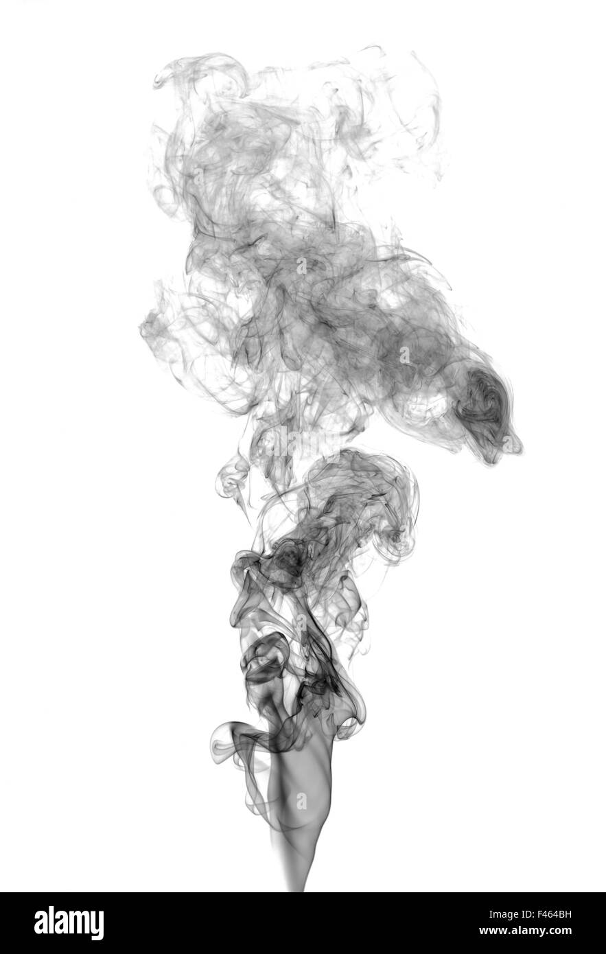 Résumé de fumée noire sur fond clair Banque D'Images