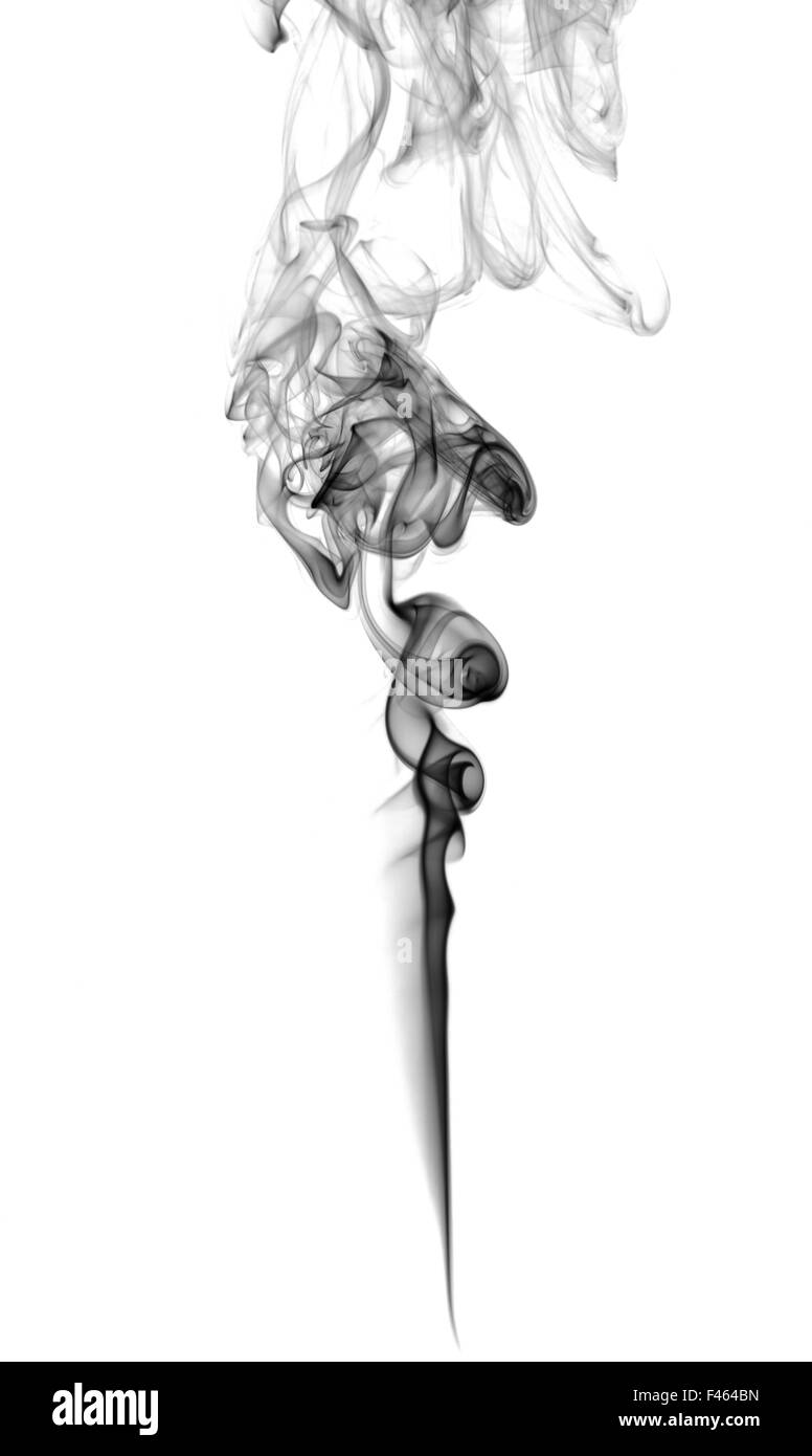 Résumé de fumée noire sur fond clair Banque D'Images