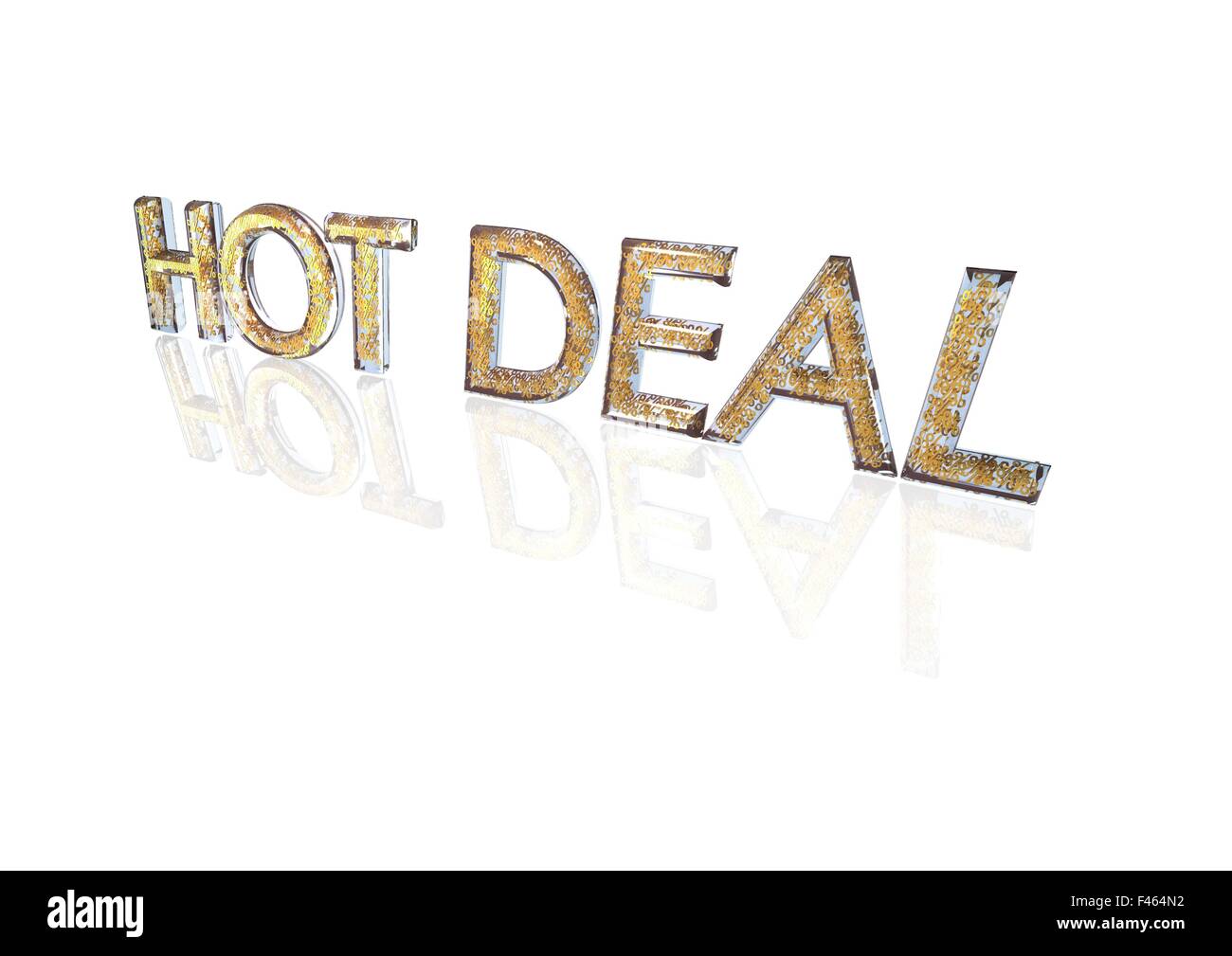 Mot HOT DEAL fabriqués à partir de symboles de pourcentage. Banque D'Images