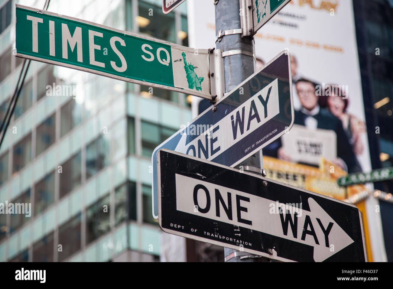 Les plaques de rue Times Square New York Banque D'Images